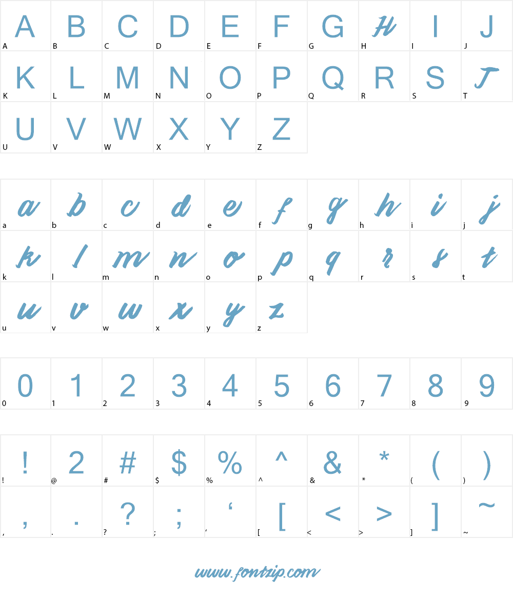 Handoubt Font Character